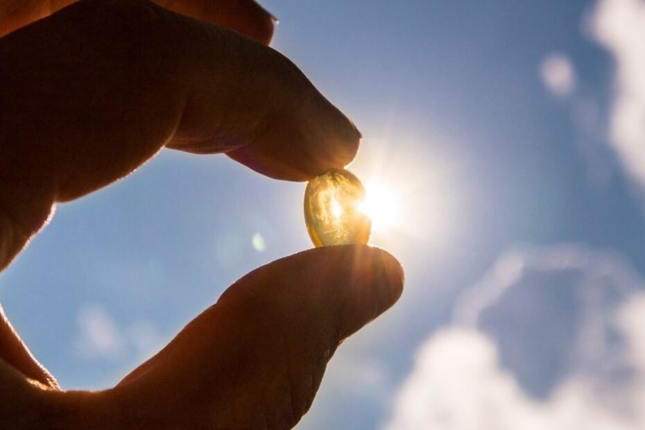 falta de vitamina d representada por cápsula ao sol
