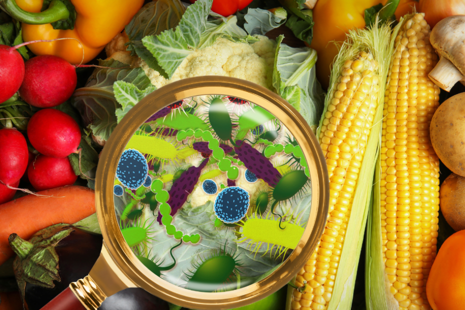 Variedade de vegetais frescos associados à investigação de intoxicação alimentar no verão