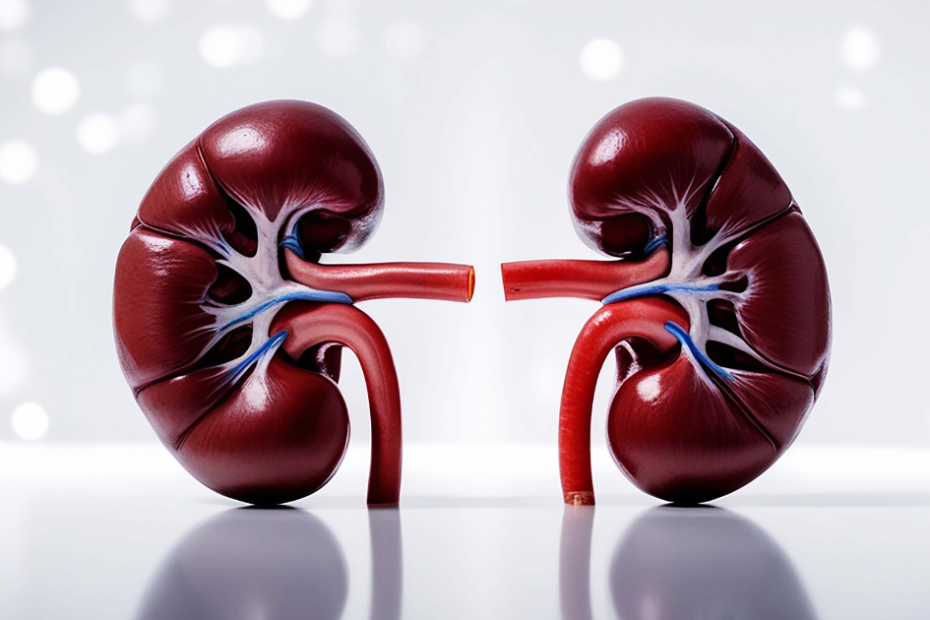 Ilustração dos rins usada para explicar o exame de cistatina C e a função renal