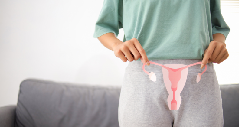 Ilustração da saúde íntima feminina relacionada aos sintomas de tricomoníase