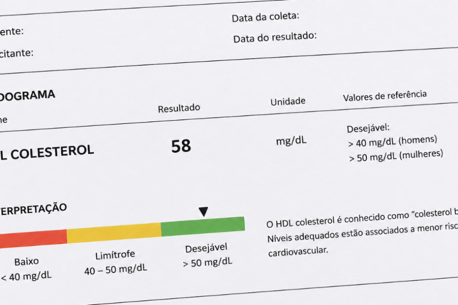 representação de um resultado de hdl colesterol.